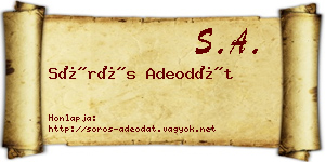 Sörös Adeodát névjegykártya
